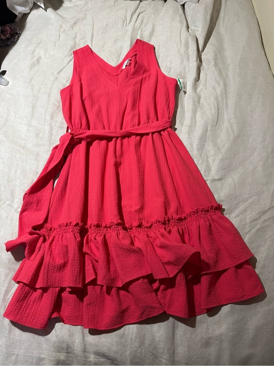Calvin Klein Dresses & Skirts - Calvin Klein Pink Tiered Ruffle Sleeveless Dress Size 8 Nwt